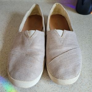 Toms gold glitter cream shoe